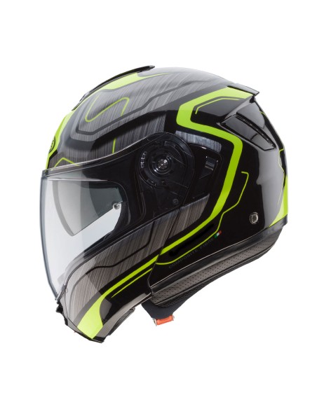CASCO CABERG LEVO FLOW NERO GRIGIO GIALLO